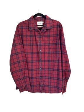 Red Plaid Long-Sleeve Shirt By Goodfellow & Co Slim Fit L
